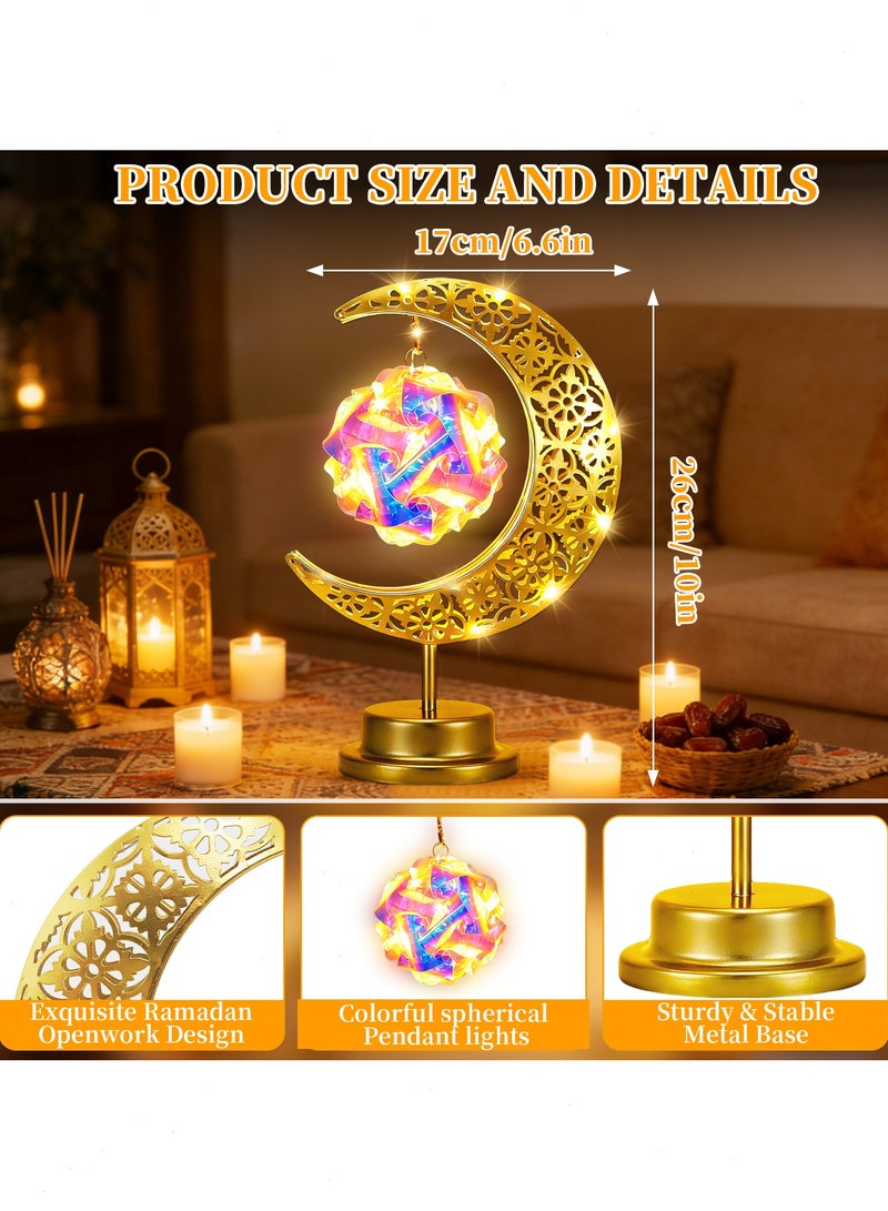 مصابيح طاولة LED تعمل بالبطارية، مصابيح رمضان Moonlight Dream، مصابيح زينة رمضان لزينة العيد، مثالية لغرفة النوم وغرفة المعيشة وغرفة الطعام - Image 3